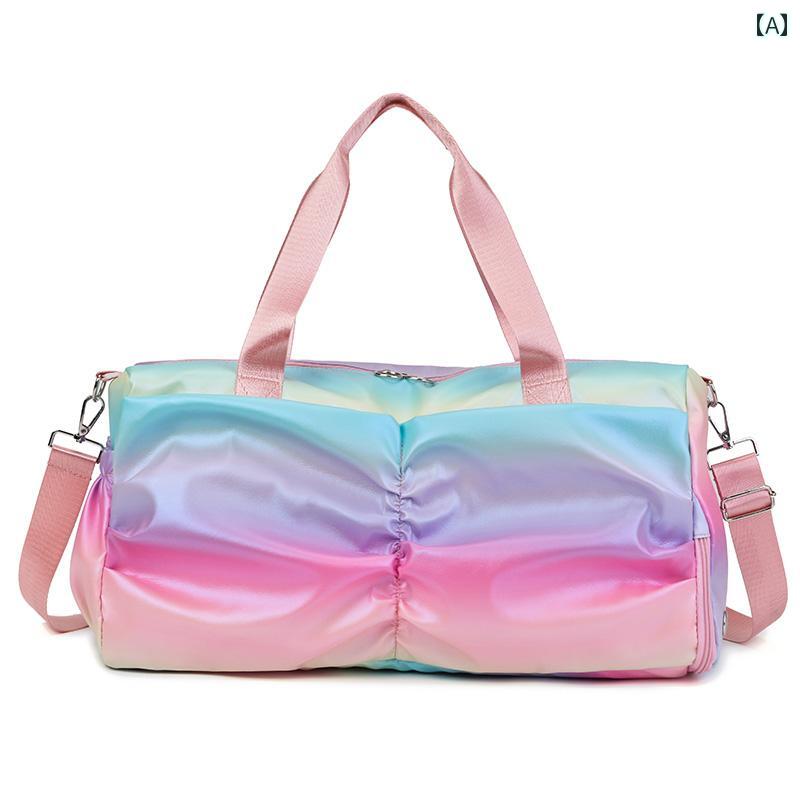 スポーツバッグ フィットネスバッグ スポーツ バッグ 多機能 水泳 フィットネス 乾 湿 分離 ヨガ トレ..