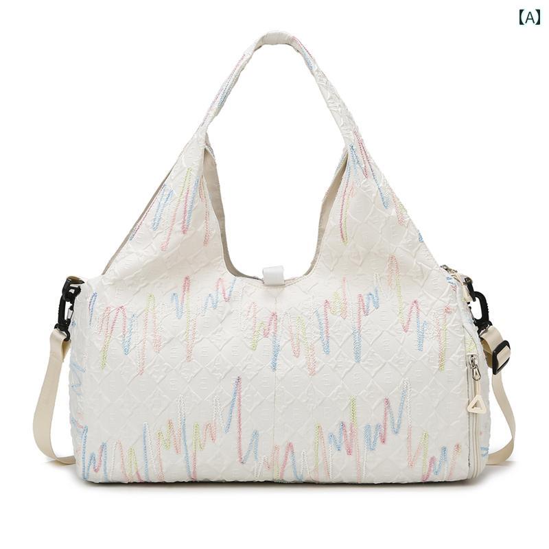 スポーツバッグ フィットネスバッグ 女性用 フィットネス バッグ 乾 湿 分離 ヨガ メッセンジャーバッグ 大容量 トラベル 収納 トレーニング スポーツ 荷物