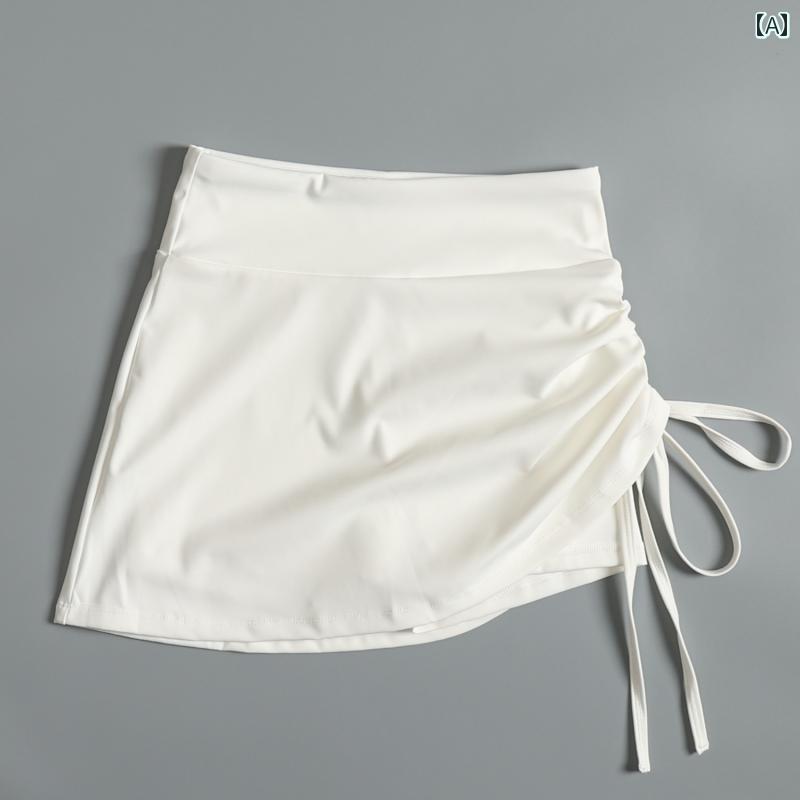 スポーツスカート レディース レディース 夏用 テニス スカート 露出 防止 ランニング トレーニング 速..