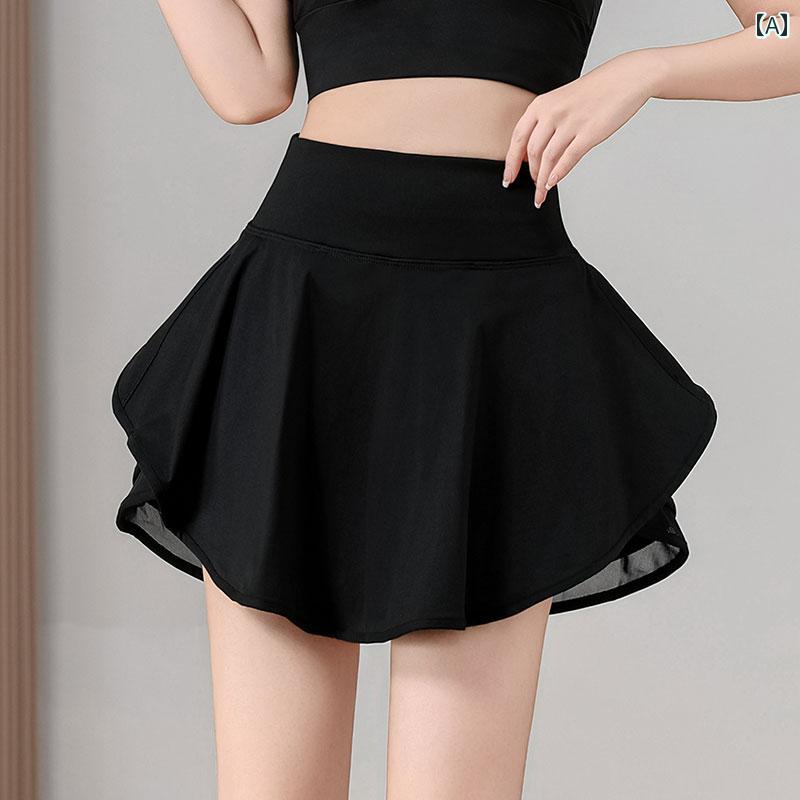 スポーツスカート レディース スポーツ スカート レディース 夏 バドミントン テニス スーツ ヨガ 速乾..