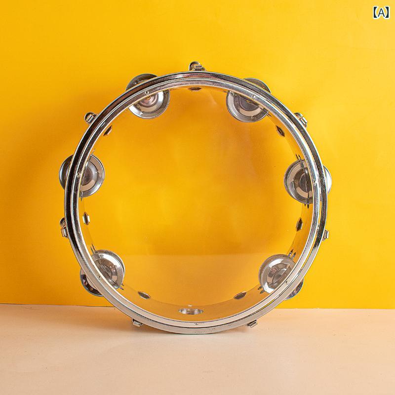 タンバリン プロな 大人用 調節可能 複 列 タンバリン 8インチ 10インチ オルフ 打楽器 ハンドドラム ドラム バンド パフォーマンス