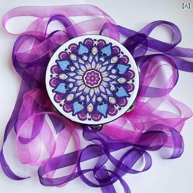 タンバリン 敦煌の 飛 鼓 ウイグル タンバリン 上部 エキゾチックな リボン ドラム 小道具 唐 太鼓の ダンス 楽器