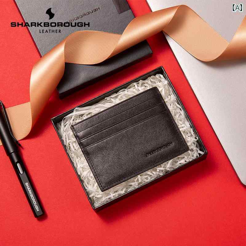 薄型 小型 カードホルダー メンズ カードホルダー ユニバーサル 革 マルチ カードスロット小銭入れ 薄型 ポータブル 高級 牛革 小型 ビジネスカードホルダー 耐 減 磁