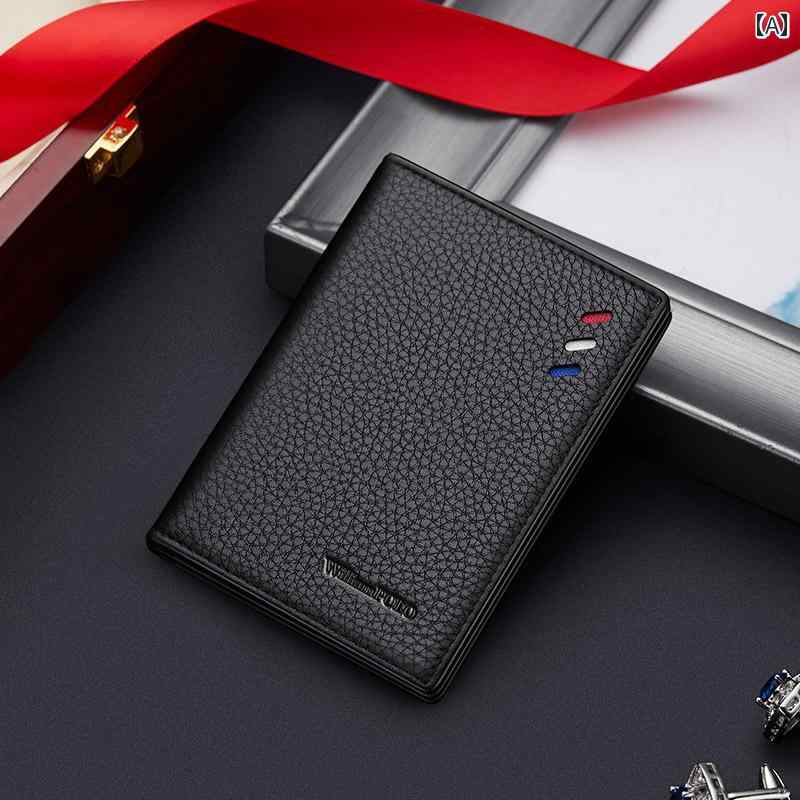 薄型 小型 カードホルダー ポール ミニ コンパクト カードホルダー メンズ 革 ID バッグ 薄型 運転 免許証 ウォレット セット 高級