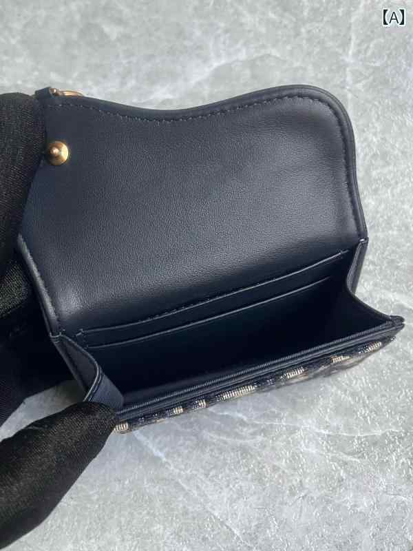 薄型 小型 カードホルダー 2025 革 サドル キャンバス 刺繍 カードホルダー レディース ショート ウォレット カードホルダー小銭入れ