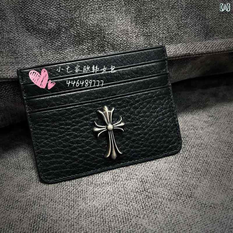 薄型 小型 カードホルダー 2025年 クロス レザー カードホルダー 薄型 高級 小型 マルチ カードスロット 実用小銭入れ