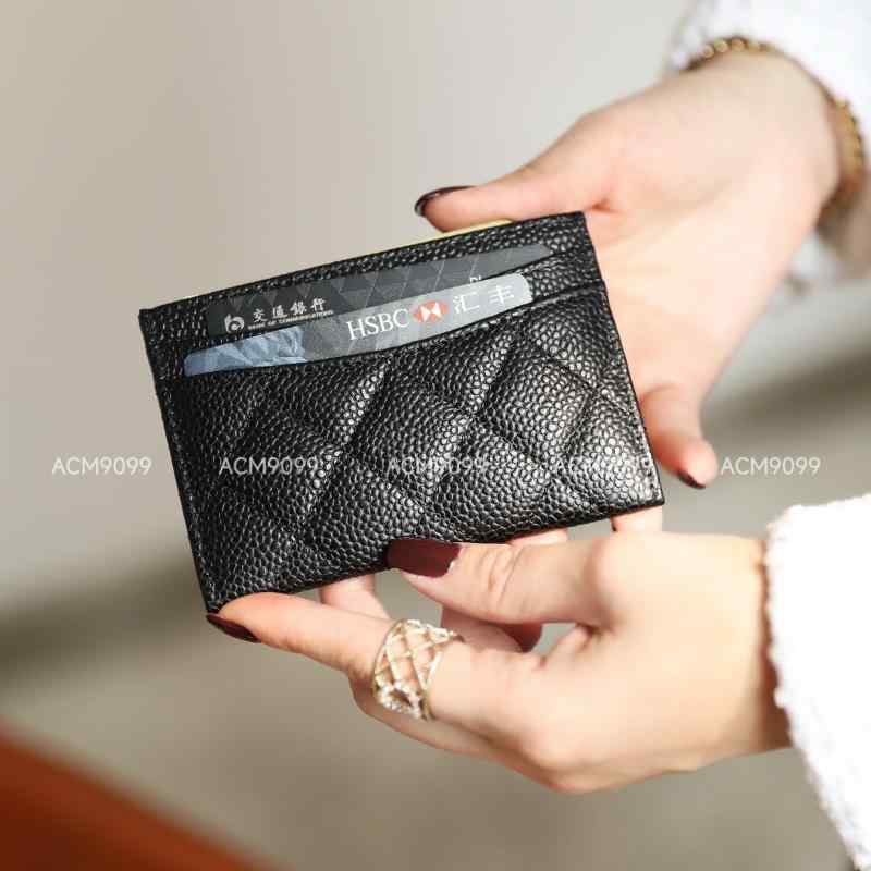 薄型 小型 カードホルダー アップグレード 版 ライチ シボ 牛革 ラインストーン 柄 マルチ カードスロ..