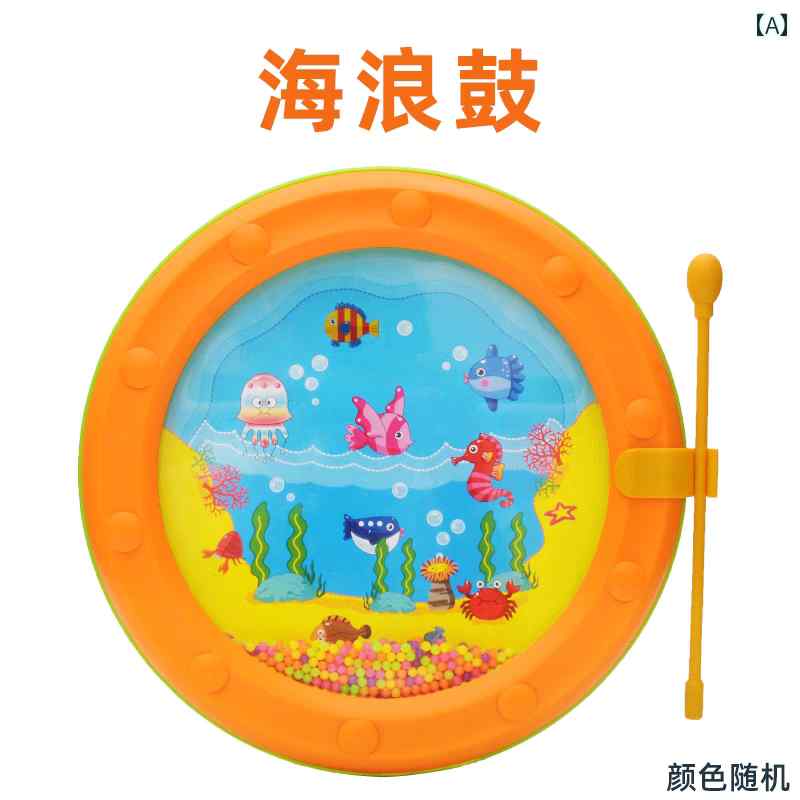 タンバリン アメリカ 木製 人形の 子供用 手回し タンバリン 砂の ハンマー 打楽器 赤ちゃんの 早期 教育 知 育 玩具