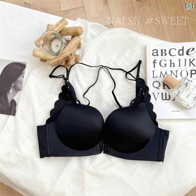 ヒョウ柄 下着 ランジェリー フロントフックの 美しい 背中の 下着 女性用 ヒョウ 柄 厚手 小 胸 プッ..