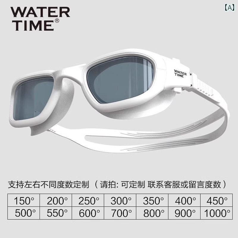 スイミングゴーグル WaterTime スイミング ゴーグル HD 防水 曇り 止め 近視用 キャップ セット 大人用 男女兼用 プロ 仕様