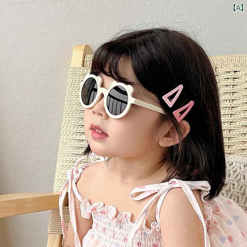 子供用サングラス 折りたたみ 式 子供用 サングラス 女の子用 紫外線 防止 男の子用 かわいい ベビー メガネ。