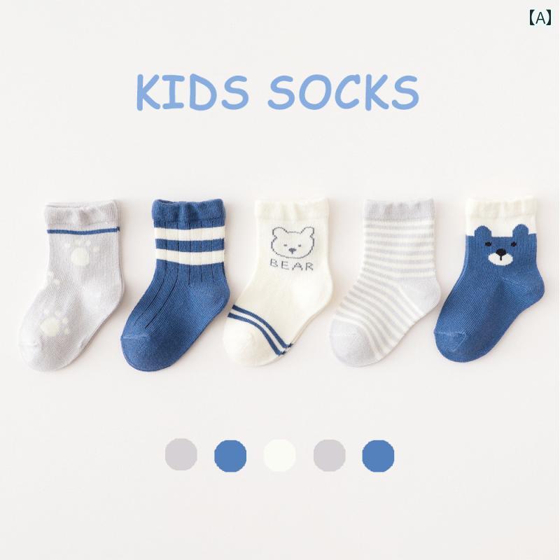 ベビーソックス ベビー ソックス 春秋 薄手 コットン 新生児 男の子 女の子 子供 013歳 5 秋冬 かわいい ミドル