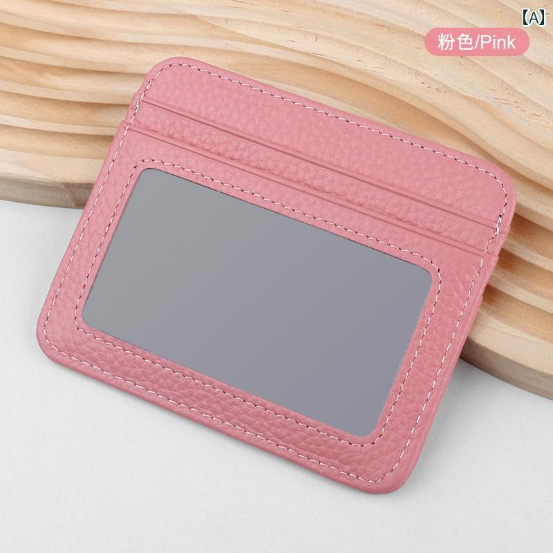 薄型 小型 カードホルダー カードホルダー レディース 2024年 革 小型 薄型 ID カード 収納 バッグ メ..