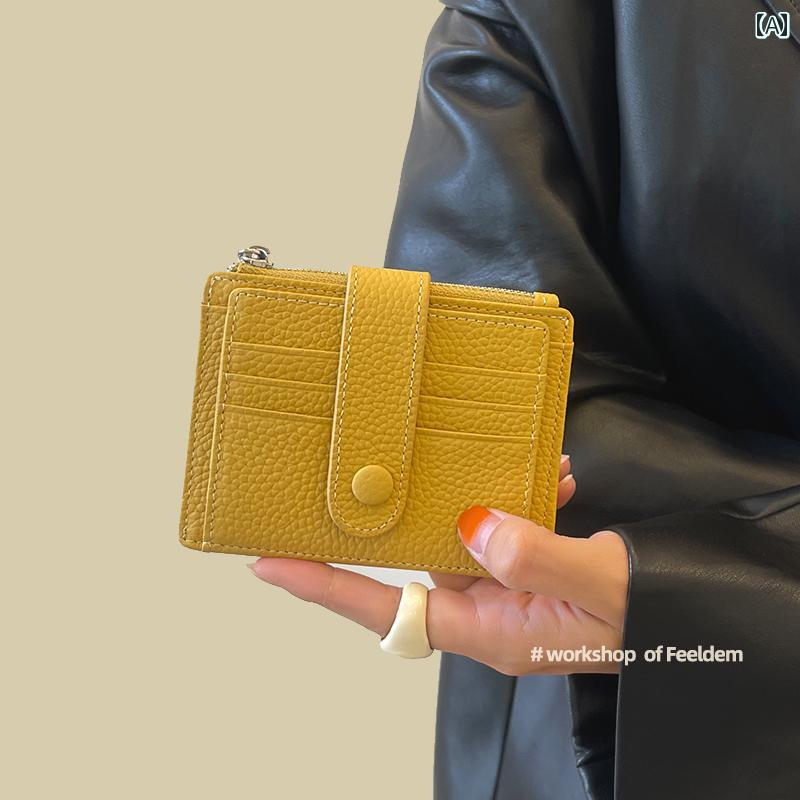 薄型 小型 カードホルダー 高級 ファッション第一層 牛革 カードホルダー 女性 薄型 精巧 運転 免許証 ..