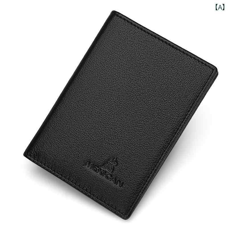 薄型 小型 カードホルダー スケアクロウ 革 カードホルダー メンズ 薄型 カード 入れ 牛革 シンプル 運転 免許証 レザーケース 小さめ ミニ ショート 小...