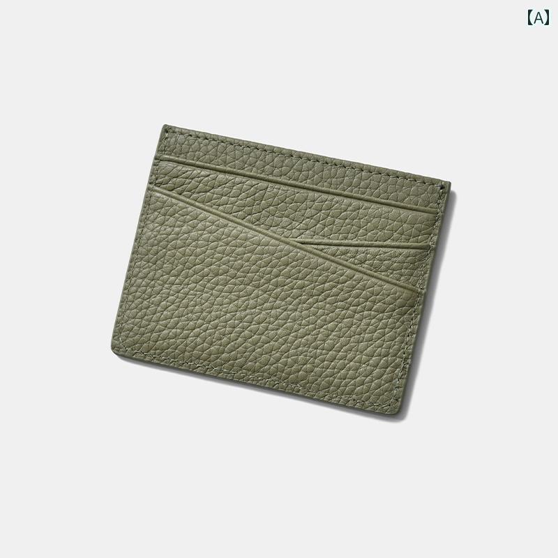 薄型 小型 カードホルダー 2025年 レザー 薄型 ワンピース カードホルダー ミニ ポータブル 精巧 小さい 財布 イン