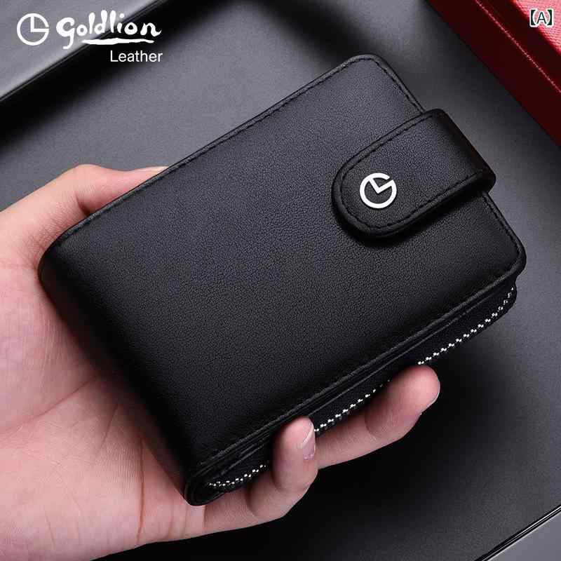薄型 小型 カードホルダー Goldlion カードホルダー ユニセックス 革 メンズ 運転 免許証 レザーケース大容量 マルチ カードスロット 一 体型 牛革
