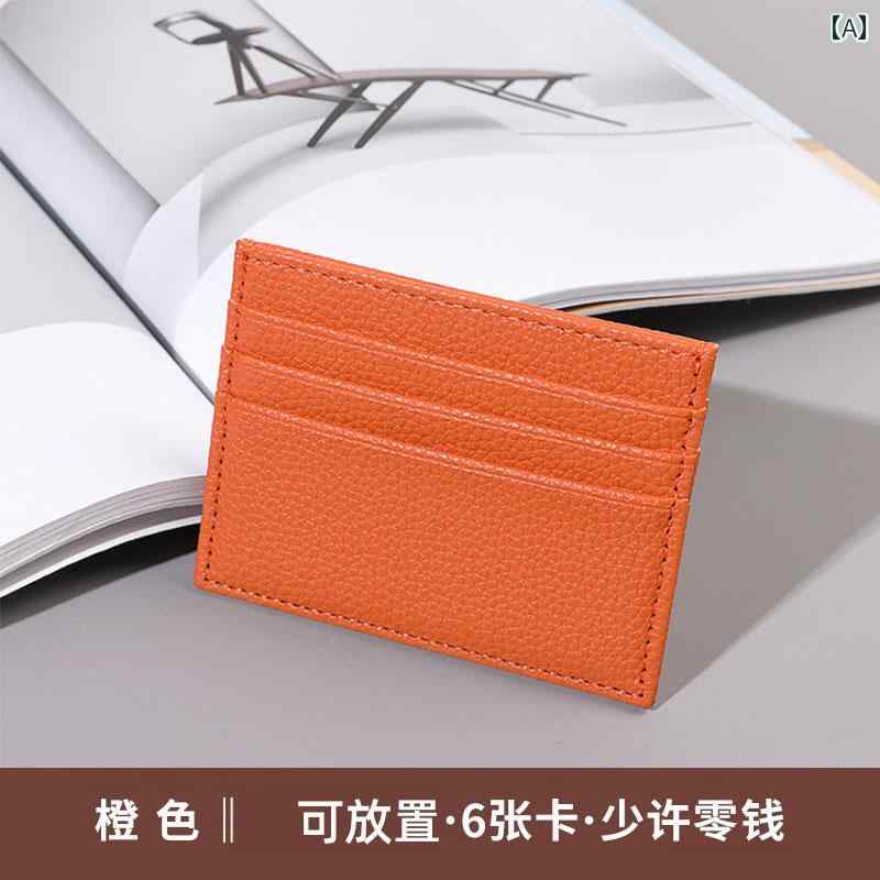 薄型 小型 カードホルダー レディース シンプル ミニ カードホルダー ハイエンド 精巧 小さい マルチ カードスロット 薄型 革 テクスチャ ワンピース