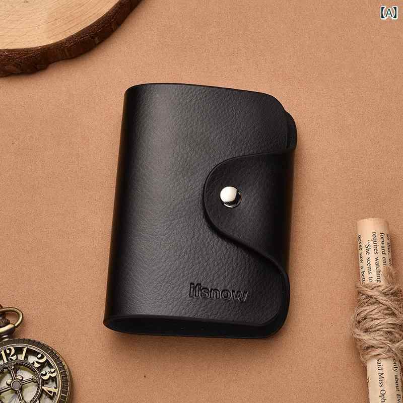 薄型 小型 カードホルダー メンズ 革 カードホルダー 無地 薄型 カードホルダー大容量 牛革 小型 マルチ カードスロット シンプル ポータブル 30枚 女性