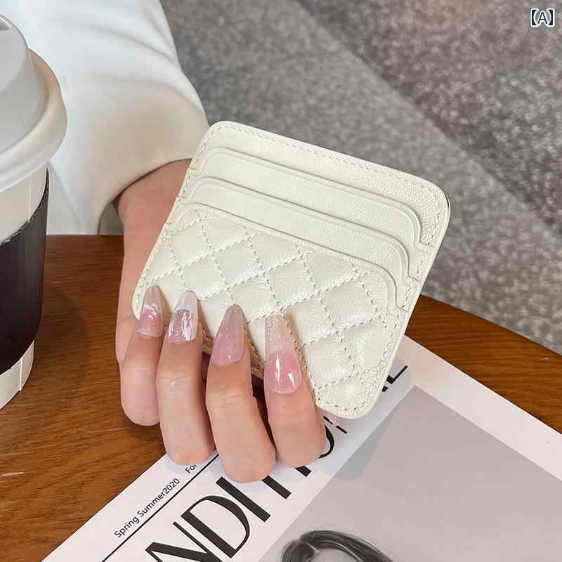 薄型 小型 カードホルダー レディース カードホルダー 革 ワンピース 薄型 シープスキン 複数 カードス..