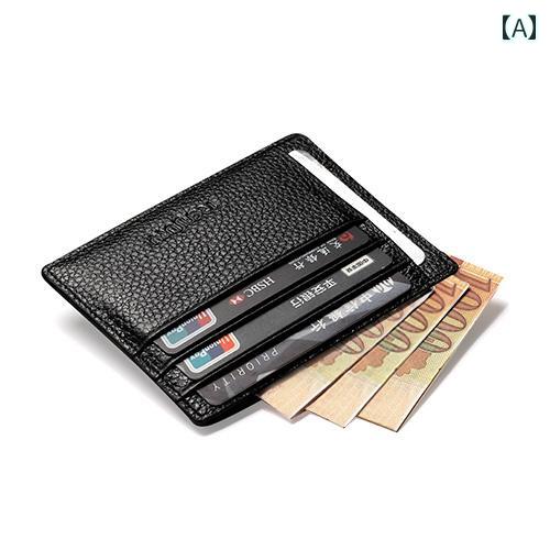 薄型 小型 カードホルダー 革 メンズ カードホルダー クレジット ID 女性用 運転 免許証 レザーケース 小型 財布