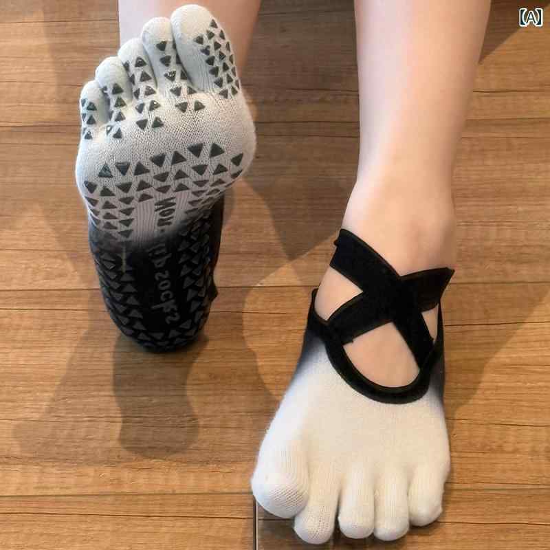 ヨガソックス ヨガ ソックス 滑り止め プロ 仕様 レディース ピラティス 夏用 ショート 5本 指 室内 フ..