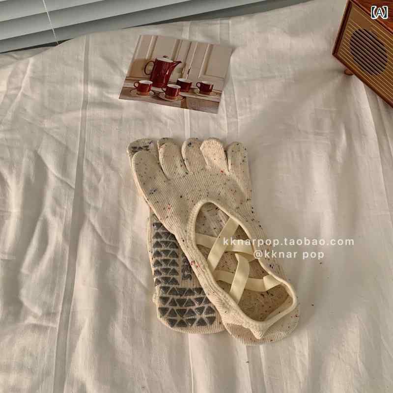 ヨガソックス フィットネス ガールは 夢中になっている 5本 指 滑りにくい ヨガ ソックス プロ ピラテ..