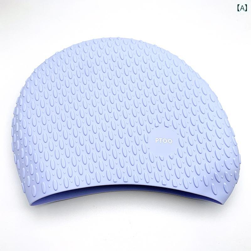 スイムキャップ シリコン製 水泳 キャップ 大きい バブル 弾性 防水 耳の 保護 大きいサイズ 長い 髪 頭が 締め付けられにくい