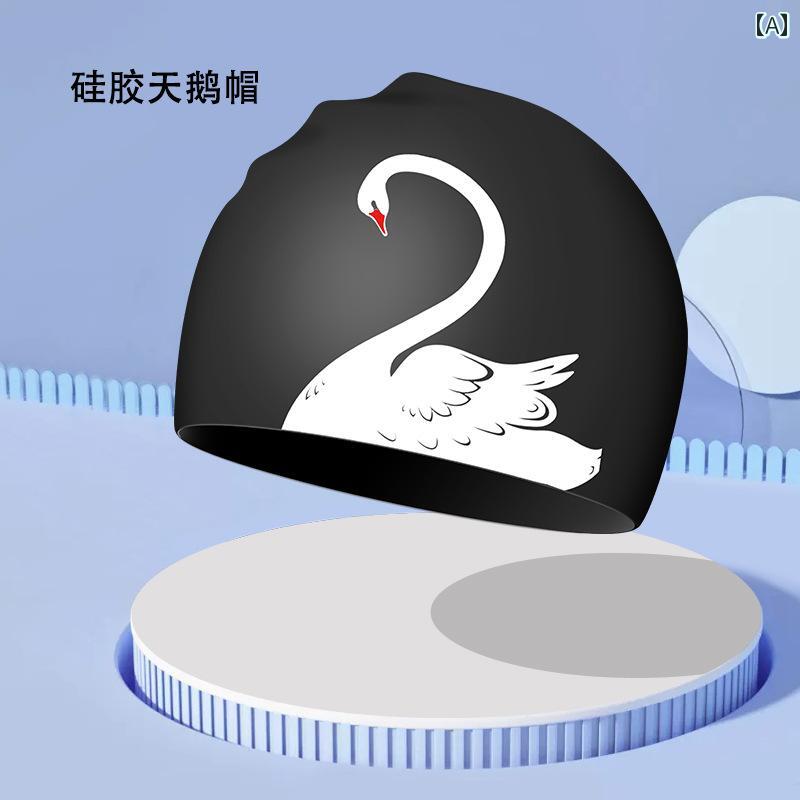 スイムキャップ 女性用 水泳 帽 防水 長髪用 シリコン PU プロ 仕様 拡大 専用 装備高 外観