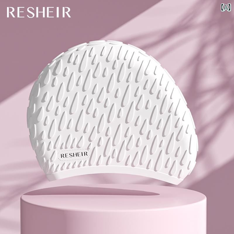 スイムキャップ RESHEIR スイミング キャップ 女性用 特大 防水 長髪 特殊 シリコン製 イヤーマフ 大人用 ウォータードロップ