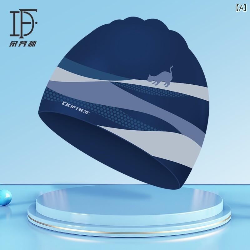 スイムキャップ Duofanlin 女性用 水泳 帽 防水 ロング ヘア シリコン 大人用 大型 帽と ゴーグル セット