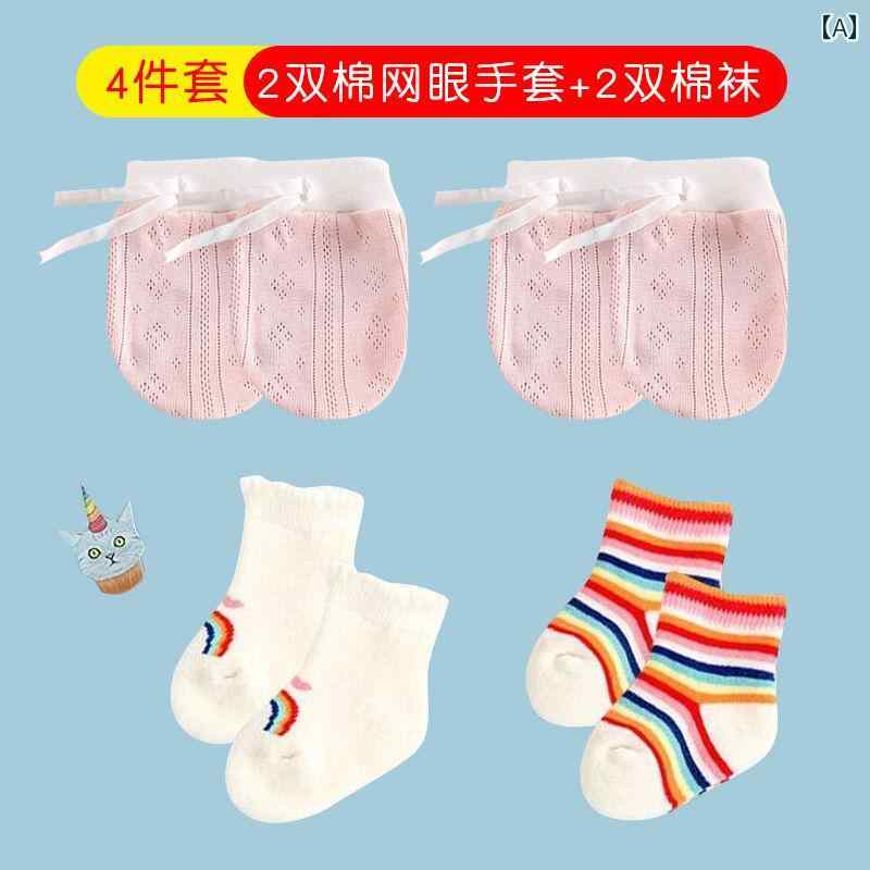 子供用 手袋 ベビー用 傷 防止 手袋と 足 カバー 噛みつき ハンドガード 新生児用 ソックス 0 ～ 1歳用..