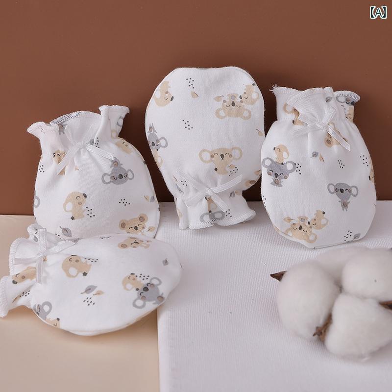 子供用 手袋 新生児用 夏用 綿 手足 カバー 傷 防止 顔面 アーティファクト 幼児 用品 保護 手袋 薄型