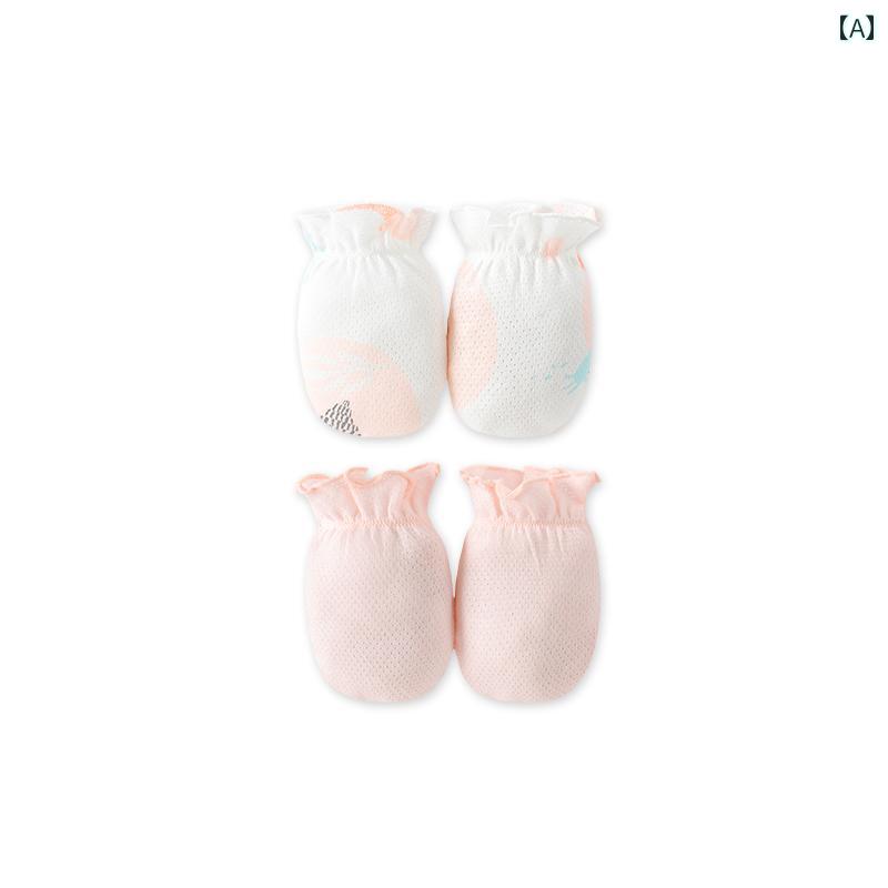 子供用 手袋 Goodbaby 新生児用 傷 防止 手袋 夏用 薄手 メッシュ オール シーズン 通用 手足 保護 綿