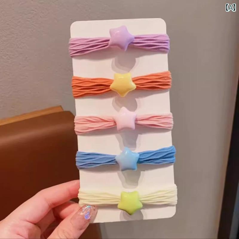 子供用ヘアバンド 子供用 キャンディーカラー タオル リング 女の子 ポニーテール ボール ヘア ロープ ..