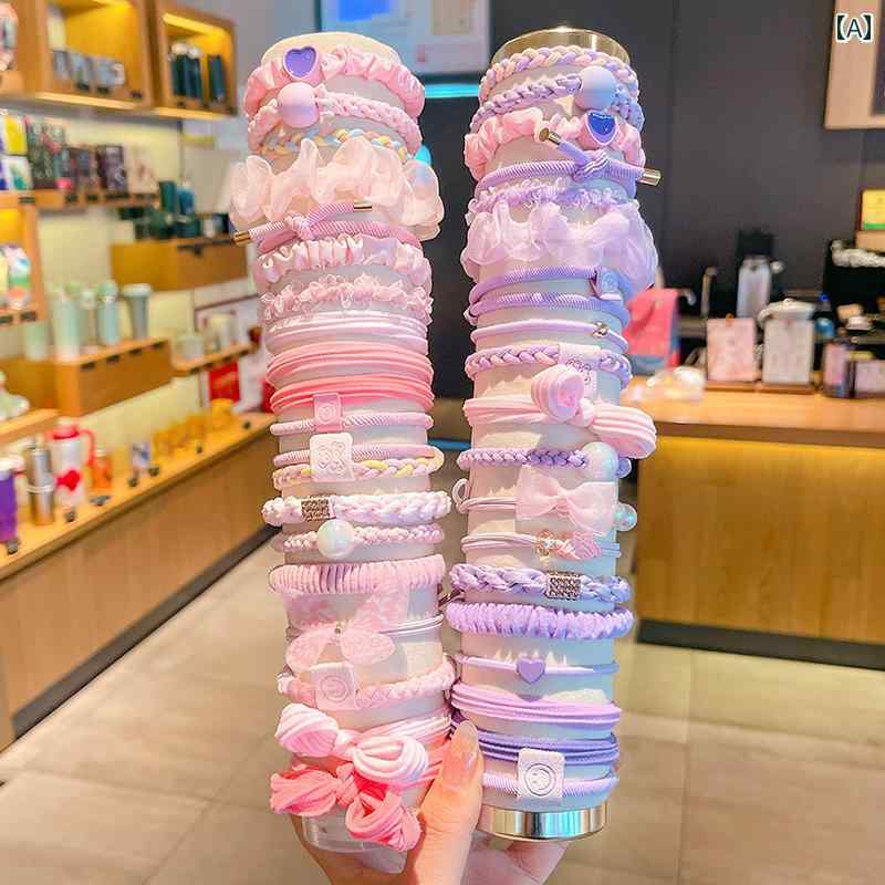 子供用ヘアバンド 大きい 円形の 子供用 ヘア ロープ ゴム バンド 女の子用お だんご アクセサリー 小..