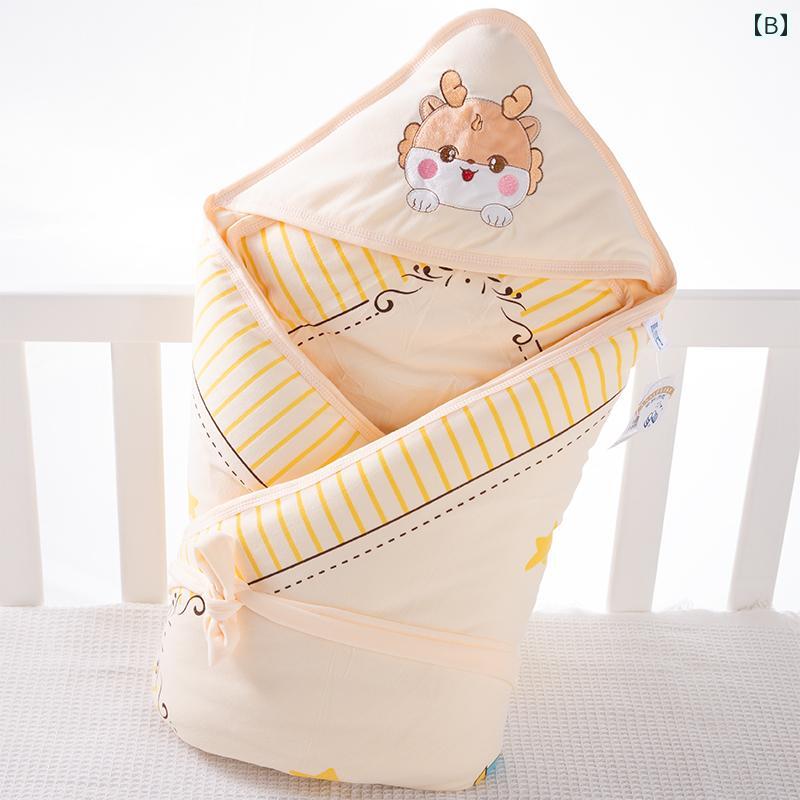 ベビーブランケット 新生児用おくるみ ブランケット 春秋冬 厚手 取り外し 可能 キルト 暖かい 春秋中 新生児 お出かけ用おくるみ 2