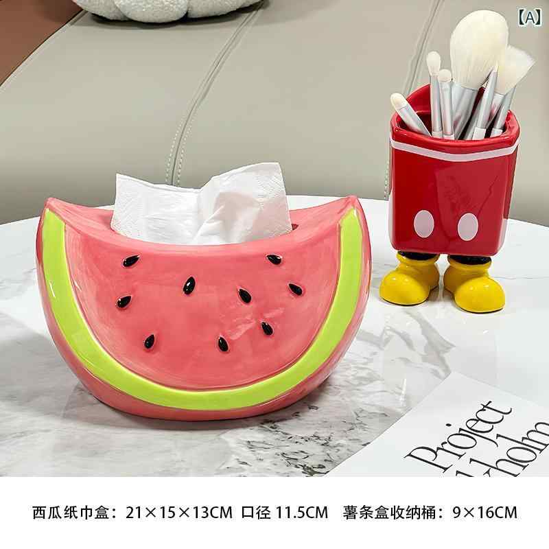 ティッシュボックス スイカ ティッシュ ボックス ホーム リビング ルーム コーヒー テーブル デスク ト..