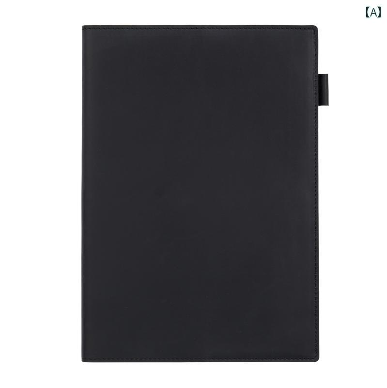レザー革 トップ 層 牛革 ビジネス ノート ブック 固定 ページ ハンドブック 革 カバー B 5 プラス 大型 保護 メモ 帳