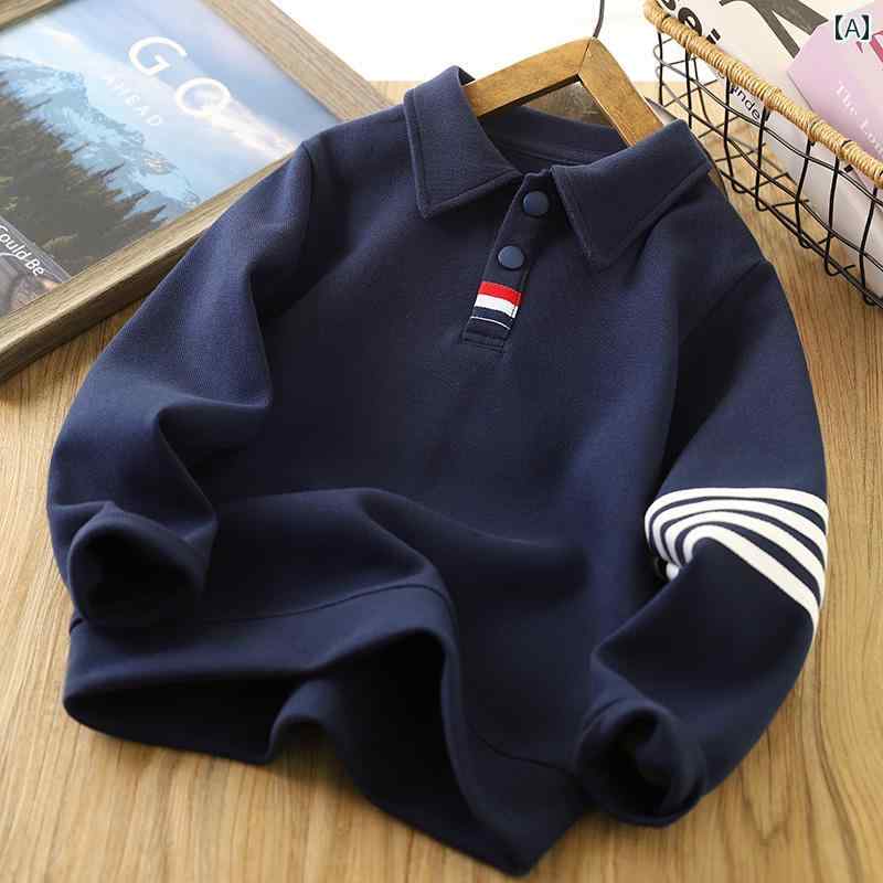 子供服 男の子 中 大の 子供用 スウェットシャツ POLO シャツ 男の子用 長袖 レイヤリング 春服 な 学..