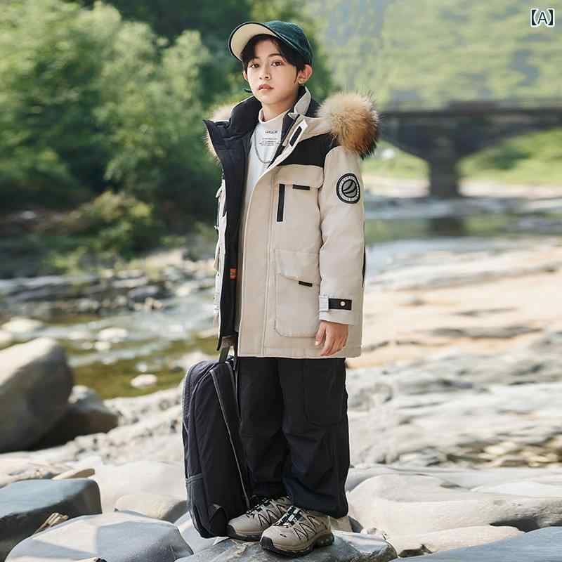 子供用 ダウンジャケット 2025冬 子供用 ダウン ジャケット 男の子 ミドル 丈 厚手 子供服