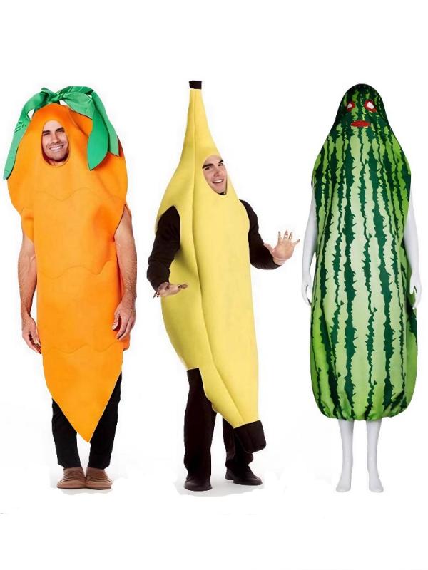 かぼちゃ おもしろ フルーツ バナナ ステージ パフォーマンス 衣装 大人用 ニンジン スイカ イチゴ コ..