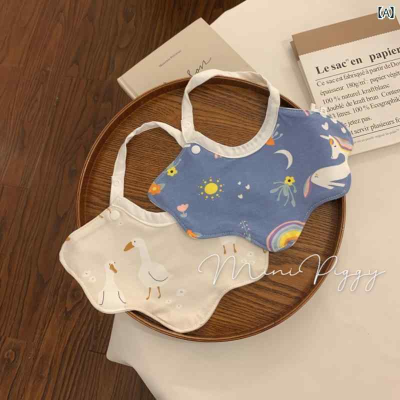 ベビー 食事用 よだれかけ 新生児用 綿 よだれかけ 花びら型 レースアップ A級