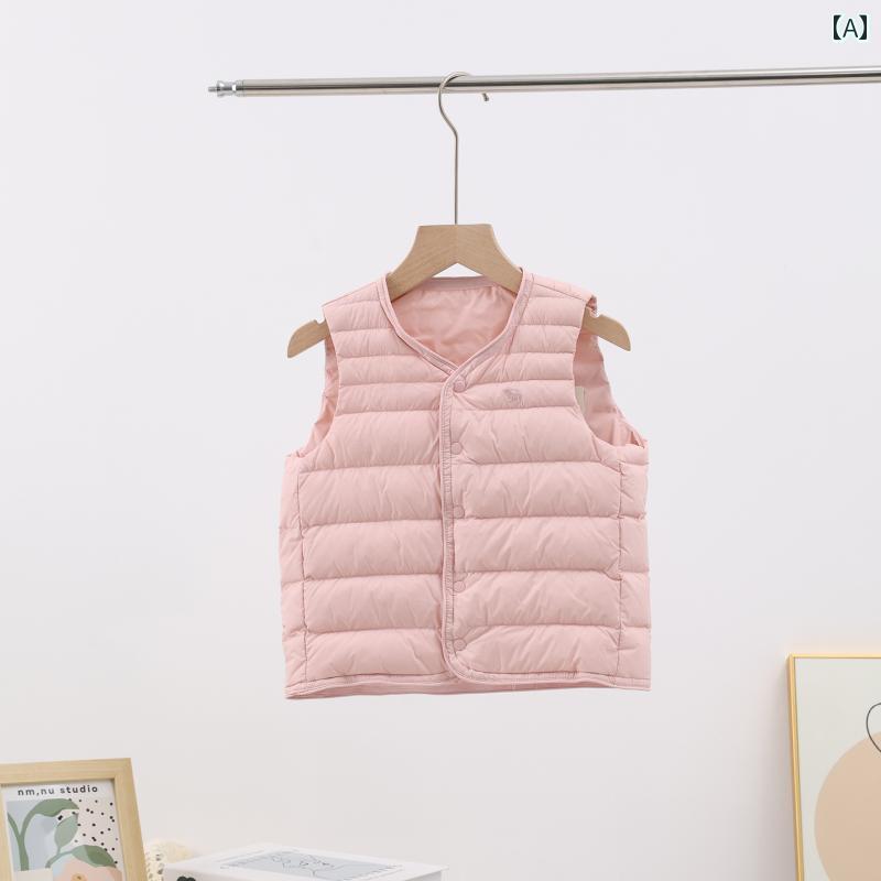 子供用 ダウンベスト 子供用 軽量 ダウン ベスト 男の子と 女の子用 秋冬用新 スタイル 暖かい 裏地 90..