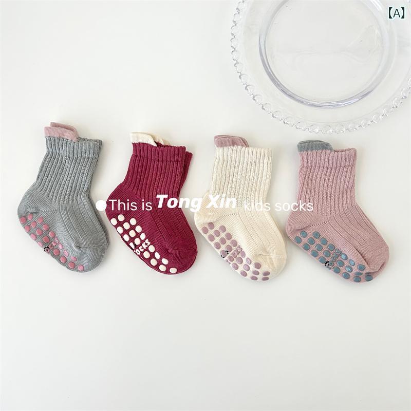 ソックス 子供用 新生児用 フロア ソックス 秋冬用 綿 室内用 涼しい 滑り止め 落下 防止 トランポリン..