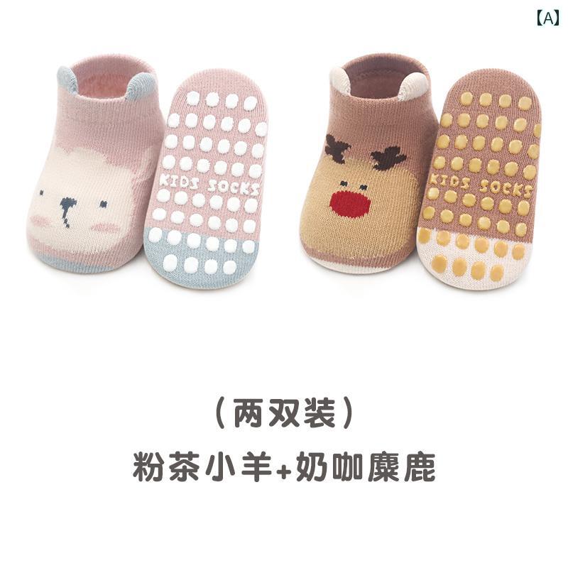 ソックス 子供用 子供用 ベビー 滑り止め 春秋 シーズン フロア ソックス 綿 室内 キッズ 動物 トラン..