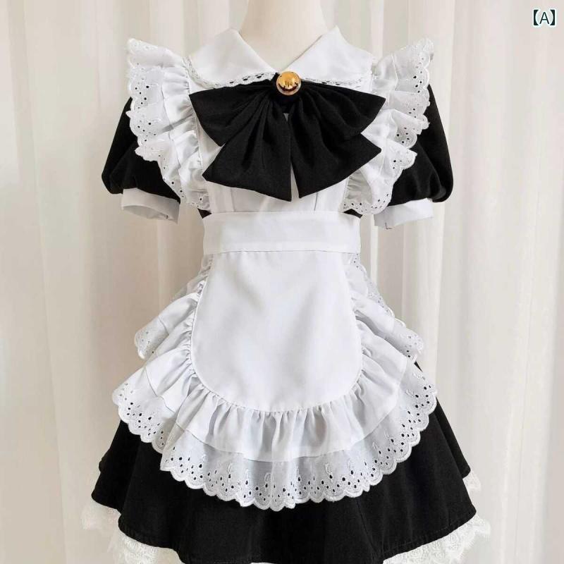 メイド服 コス メイド 服 大きいサイズ ロング 男装 女装 大きい ロリータ アニメ COS 衣装 コスプレ ..