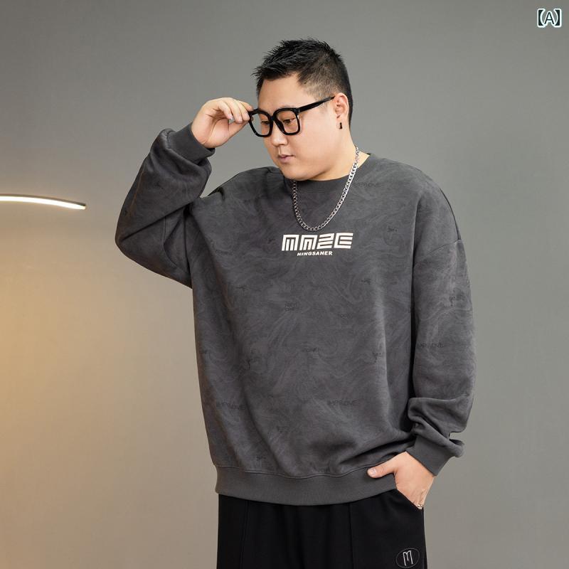 大きいサイズ メンズ ダーク パターン 迷彩 スウェットシャツ メンズ 春秋 大きめ サイズ ラウンドネッ..