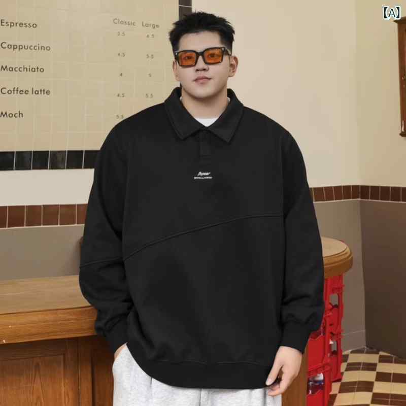 大きいサイズ メンズ な 大きめ サイズ 紳士服 2024 秋 スプリット スウェットシャツ 脂肪 男性 プラス..