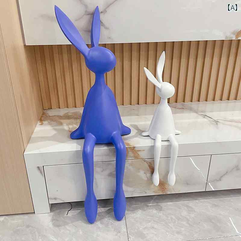 装飾品 インテリア なの 座っている 長い 耳の ウサギの 飾り リビング ルーム テレビキャビネット ホ..